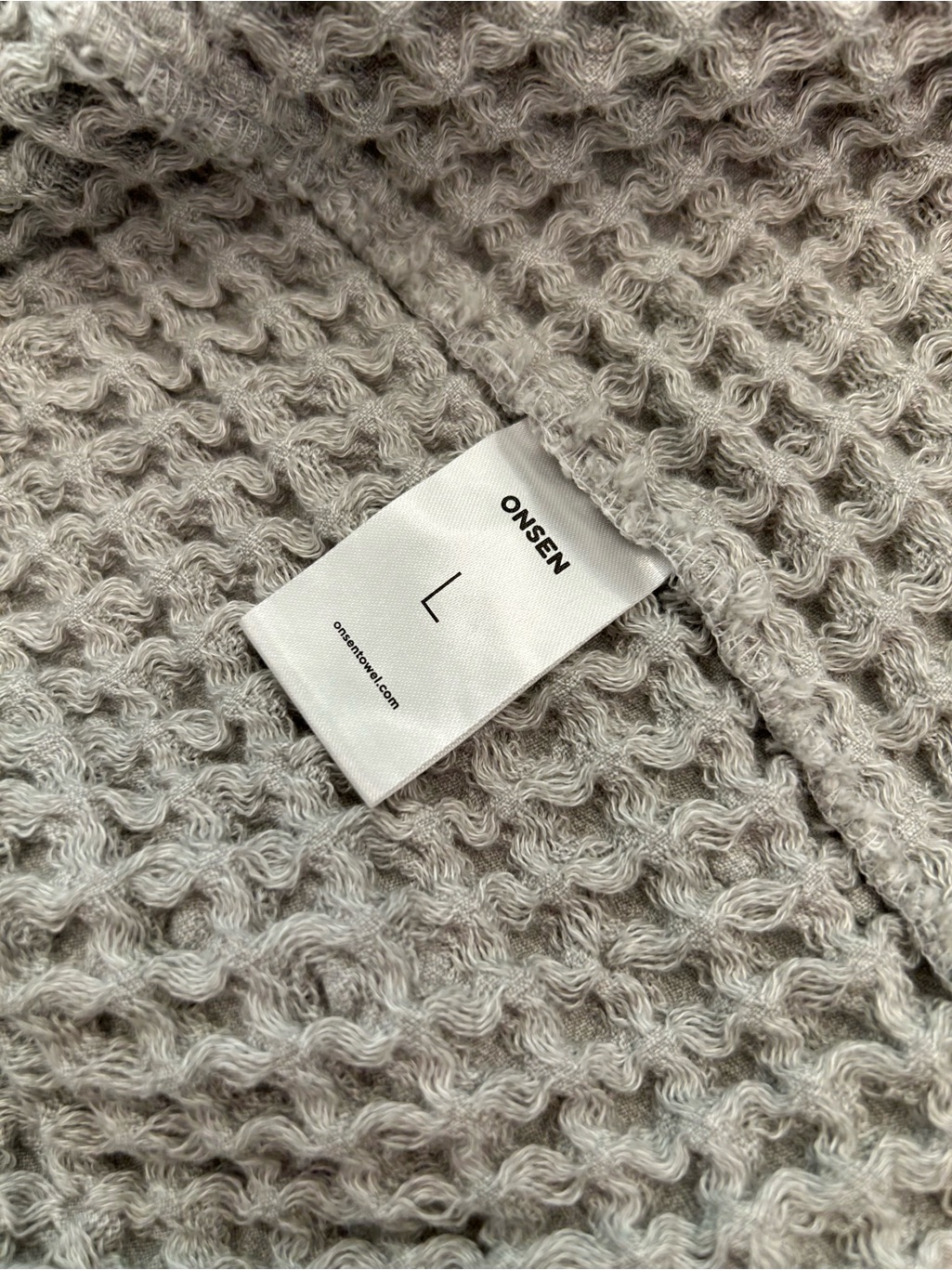 Cozy Luxury Waffle Knit Hooded Robe - Gray-Supima Cotton — image 4 of 8